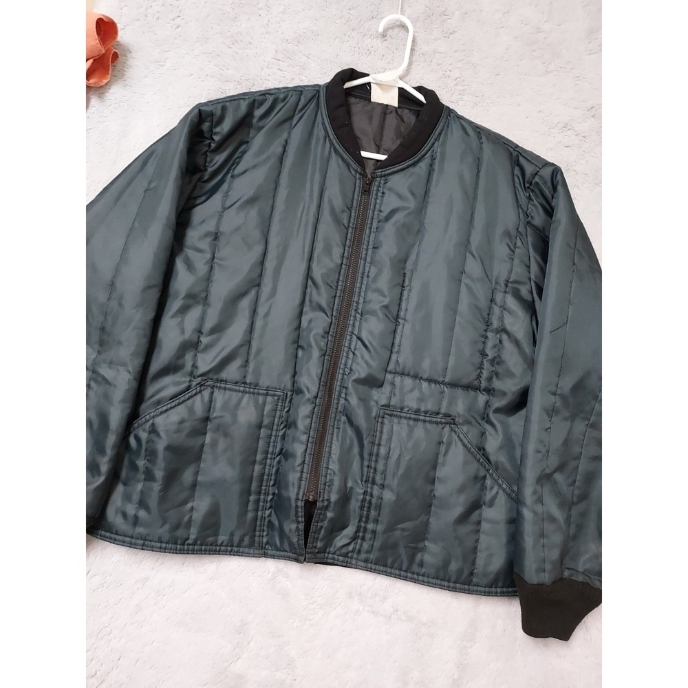 Refrigiwear Jacket Mens 2XL XXL Quilted Insulated Workwear Bomber Blue Full Zip